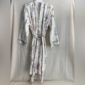 Monique Lhuillier & Potterybarn Provence Satin Robe with Purple Floral